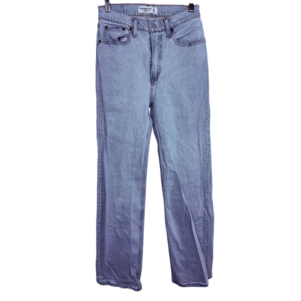 Abercrombie & Fitch 90s Relaxed Jean High Rise Blue Straight Jeans Womens 25 0 R